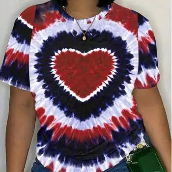 Модная женская футболка с принтом в полоску, забавная повседневная футболка с круглым вырезом и короткими рукавами, летняя женская футболка XS розовый