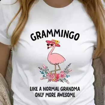 Модная женская футболка с принтом в виде цветка фламинго и алфавита, забавная повседневная футболка с круглым вырезом и короткими рукавами, летняя женская футболка XS белый