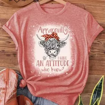 Модная женская футболка с принтом «Як Буква Тигр», забавная повседневная футболка с круглым вырезом и короткими рукавами, летняя женская футболка XS розовый