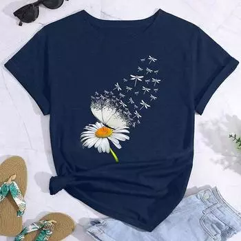 Модная женская футболка с принтом животных и бабочек, забавная повседневная футболка с круглым вырезом и короткими рукавами, летняя женская футболка XS белый