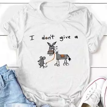 Модная женская футболка с простыми линиями и принтом осла, забавная повседневная футболка с круглым вырезом и короткими рукавами, летняя женская футболка XS розовый