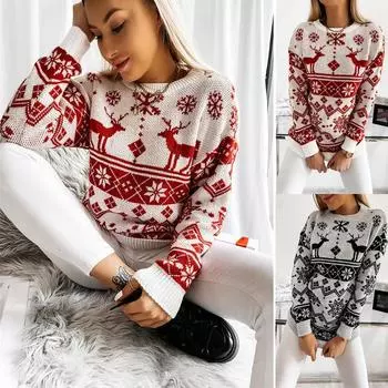 Модная женская футболка с рождественским принтом, рождественский джемпер с длинным рукавом, домашний свитер, рубашка, топы S чёрный