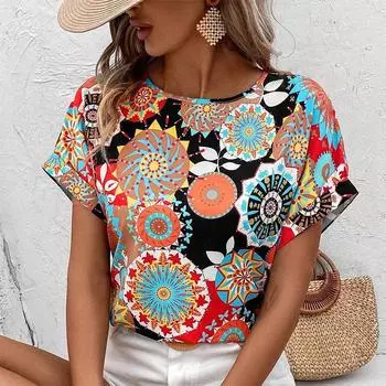 Модная женская футболка с тотемами подсолнечника и принтом, забавная повседневная футболка с круглым вырезом и короткими рукавами, летняя женская футболка XS зелёный