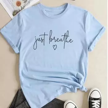 Модная женская футболка с упрощенным буквенным принтом, забавная повседневная футболка с круглым вырезом и короткими рукавами, летняя женская футболка XS фиолетовый