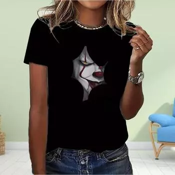 Модная женская футболка с забавным принтом лица, забавная повседневная футболка с круглым вырезом и короткими рукавами, летняя женская футболка XS белый