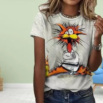 Модная женская футболка Stupid Dog, забавная повседневная футболка с круглым вырезом и короткими рукавами, летняя женская футболка XS красный