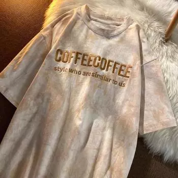 Модная женская футболка свободного покроя с принтом тай-дай большого размера для работы, пуловер XL