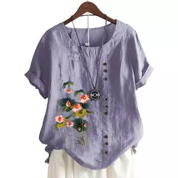 Модная женская хлопковая футболка с принтом доступна в 11 ярких цветах S озеро синий