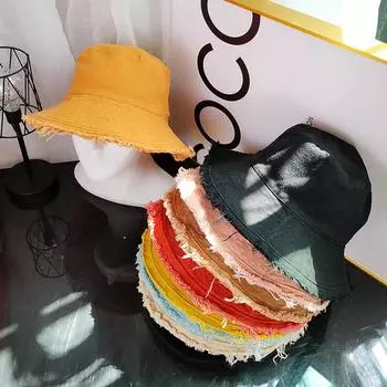 Модная женская хлопковая панама, женская летняя осенняя солнцезащитная кепка в рыбацком стиле, уличная пляжная кепка от солнца, шляпа для женщин 56-58cm чёрный