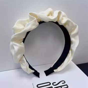 Модная женская и девичья мягкая атласная повязка на голову с оборками, женский аксессуар для волос, женские повседневные обручи для волос