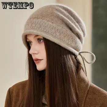 Модная женская и мужская вязаная шерстяная мешковатая шапка-бини, зимняя теплая негабаритная уличная лыжная шапка в полоску в стиле хип-хоп one size чёрный