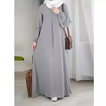 Модная женская исламская одежда Абая Кафтан Платье Хиджаб Дубай Малайзия Арабское мусульманское платье S чёрный