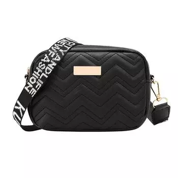 Модная женская кожаная сумка через плечо через плечо, повседневная маленькая сумочка (черный)