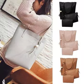 Модная женская кожаная сумка с кисточками через плечо, сумка-клатч, ретро-сумка коричневый