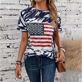 Модная женская красная футболка с китайским принтом, забавная повседневная футболка с круглым вырезом и короткими рукавами, летняя женская футболка XS темно-синий