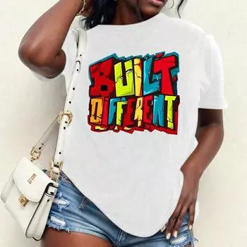 Модная женская креативная футболка с буквенным принтом, забавная повседневная футболка с круглым вырезом и короткими рукавами, летняя женская футболка XS белый