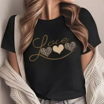 Модная женская креативная футболка с принтом любовного письма, забавная повседневная футболка с круглым вырезом и короткими рукавами, летняя женская футболка XS розовый