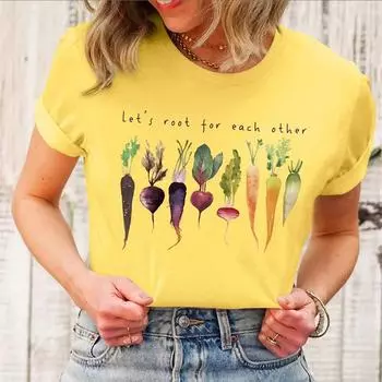 Модная женская креативная футболка с принтом овощного редиса, забавная повседневная футболка с круглым вырезом и короткими рукавами, летняя женская футболка XS розовый