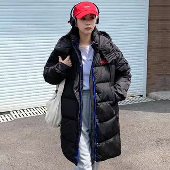Модная женская куртка с капюшоном из утолщенного хлопкового пуха с зимним теплом M белый