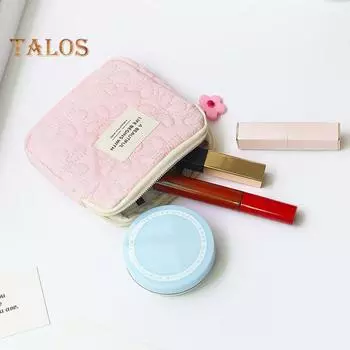 Модная женская маленькая косметичка, мини-мешочек для монет, легкая портативная дорожная сумка для хранения аксессуаров на молнии жёлтый