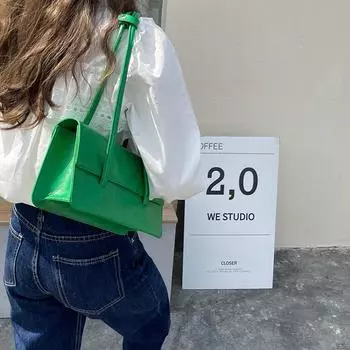 Модная женская маленькая сумка-тоут через плечо в стиле ретро, женская сумочка-клатч, кошельки, однотонные женские сумки из искусственной кожи на предплечье зелёный