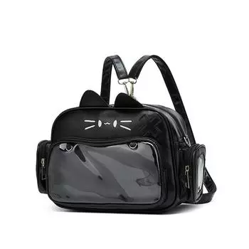 Модная женская маленькая сумка в стиле колледжа, рюкзаки-кошки для женщин, кожаная повседневная сумка на плечо в стиле Лолита Харадзюку