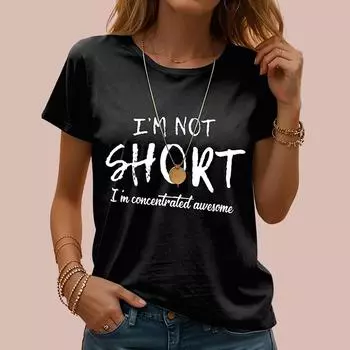 Модная женская модная футболка с английским принтом, забавная повседневная футболка с круглым вырезом и короткими рукавами, летняя женская футболка XS синий