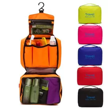 Модная женская мужская сумка на молнии для путешествий, туалетные принадлежности, органайзер для макияжа, подвесные сумки для туалета оранжевый