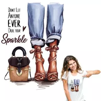 Модная женская нашивка с термопереносом, новый дизайн, футболка с надписью Hot Tear Diy, платья, нашивка для одежды, наклейки с порошком