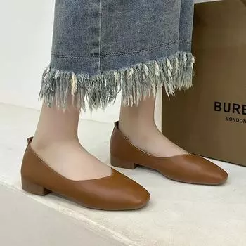 Модная женская обувь 2024 года, горячая распродажа, женские туфли на низком высоком каблуке, модные повседневные туфли-лодочки с квадратным носком, женская горячая распродажа, туфли на квадратном каблуке для женщин 36 чёрный