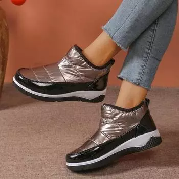 Модная женская обувь 2024 года, горячая распродажа, женские сапоги без застежек, модные короткие плюшевые повседневные сапоги, женские осенние теплые ботильоны больших размеров 36 чёрный