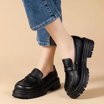Модная женская обувь 2024 года, хит продаж, модная повседневная универсальная обувь, верхняя одежда, ленивые мокасины на толстой подошве для женщин, Zapatos, новые 35