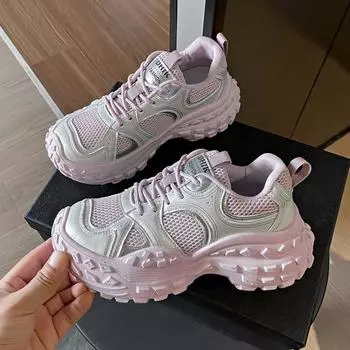 модная женская обувь 2024 года, новые плоские туфли для женщин, повседневные кроссовки, массивные кроссовки, женские кроссовки на платформе, zapatillas de mujer 35 белый