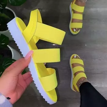 модная женская обувь 2024 года, новые туфли большого размера, женская обувь на платформе, средний каблук, с открытым носком, женские сандалии, слипоны, для прогулок на открытом воздухе, сандалии Mujer 36 чёрный