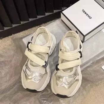 Модная женская обувь 2024 года, новые универсальные сетчатые дышащие женские кроссовки, удобная толстая подошва, вулканизированная обувь Zapatillas Mujer 35 бежевый