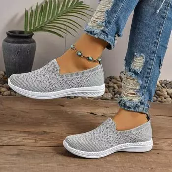 Модная женская обувь 2024 года, высококачественные женские туфли из вулканизированной кожи с неглубокой подошвой, модная женская повседневная обувь с круглым носком, новые легкие сетчатые кроссовки 36 чёрный