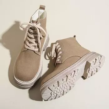 Модная женская обувь 2024 года, высококачественные женские ботинки с перекрестной шнуровкой, модные современные ботинки с круглым носком, женские фирменные однотонные ботинки до середины икры, zapatos 35 серый