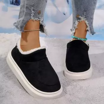 Модная женская обувь 2024 года, высококачественные женские ботинки без застежек, модные повседневные ботинки с круглым носком, женские новые короткие плюшевые зимние ботинки 36-37 бежевый