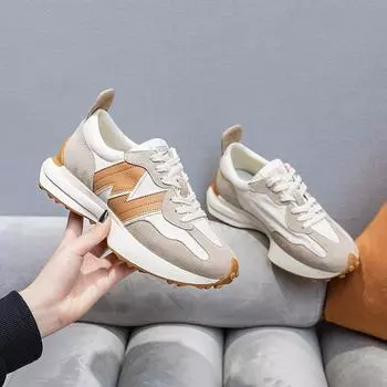 Модная женская обувь для пап 2025 года: Спортивные повседневные вафельные кроссовки на весну и осень Size 37 оранжевый