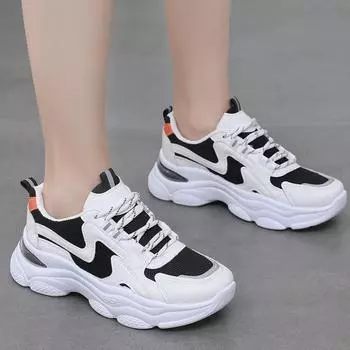 Модная женская обувь для папы 2024 года, новые сетчатые дышащие одинарные туфли, легкие и нескользящие, спортивная женская обувь Zapatillas 36 чёрный