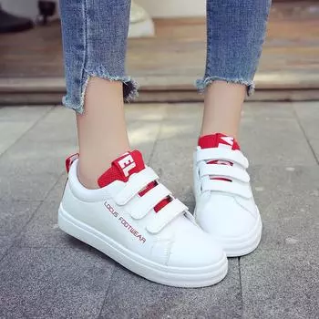 Модная женская обувь, дышащая повседневная обувь, студенческая обувь на липучке, весенне-летняя обувь на плоской подошве 35