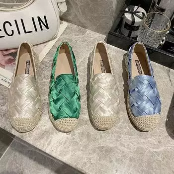 Модная женская обувь Fisherman 2024 года, повседневная обувь на весну и лето, роскошные брендовые женские дизайнерские туфли на плоской подошве, удобные мокасины без застежек 35 небесно-голубой