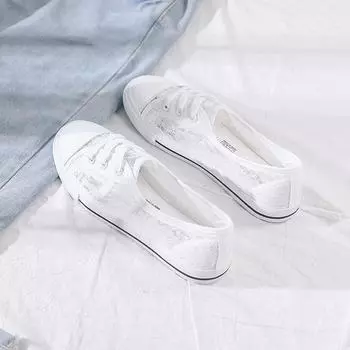 Модная женская обувь кроссовки сетчатые легкие женские повседневные туфли дышащие женские вулканизированные запатиллы женские 35 белый