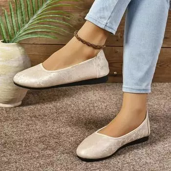 Модная женская обувь, лидер продаж, женские туфли на плоской подошве, с круглым носком, мелкая сплошная подошва, легкая повседневная, удобная, офисная женская обувь 36 белый