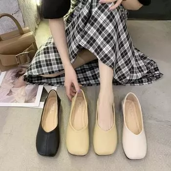 Модная женская обувь Мокасины Мягкая подошва Плоская обувь Повседневная женская обувь без застежек Элегантная обувь бабушки Туфли Мэри Джейн Женские туфли на плоской подошве 35 бежевый