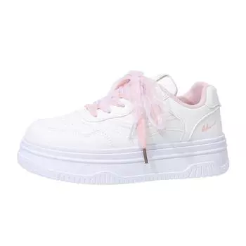 Модная женская обувь на двойной шнуровке, летняя новинка, простые туфли на толстой подошве, персиково-розовые, удобные, милые, для кампуса, одинарные туфли 35