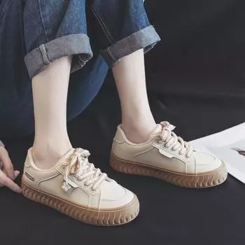 Модная женская обувь на шнуровке Kawaii Leather Flat Cute Женская обувь Дизайнерская по акции 39 Стильная акция Оригинальная новая распродажа 35