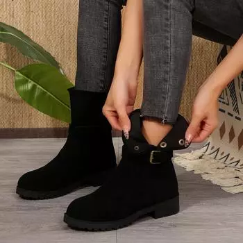 Модная женская обувь осень-зима мода теплые повседневные удобные зимние сапоги женские леопардовый принт плоский каблук круглый носок модные сапоги женские 35 цветной печати леопарда