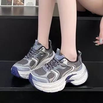 Модная женская обувь Разноцветные женские кроссовки на платформе для активного отдыха Женская спортивная обувь Модная женская вулканизированная обувь Zapatos 35 хаки