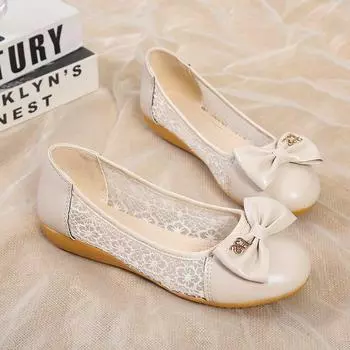 Модная женская обувь с бантом на плоской подошве со стразами, балетки для отдыха, женские балетки, дышащие повседневные туфли без шнуровки с кристаллами 35